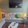 Italian Leather Taupe L Shap Sofa Image 3