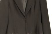 Black ladies blazer with sequin decorative trim