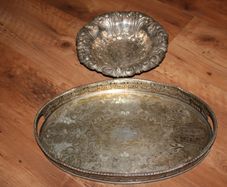 Silver Plated Tray and Bowl