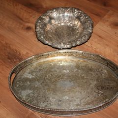 Silver Plated Tray and Bowl