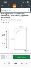 Heritage shower screen - brand new