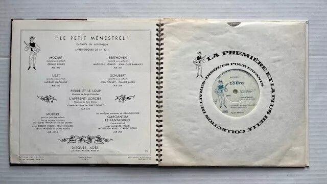 Daniel Gelin - Zorro D'apres Le Grand Film De - WALT DISNEY 1959 French Book + 10" Vinyl