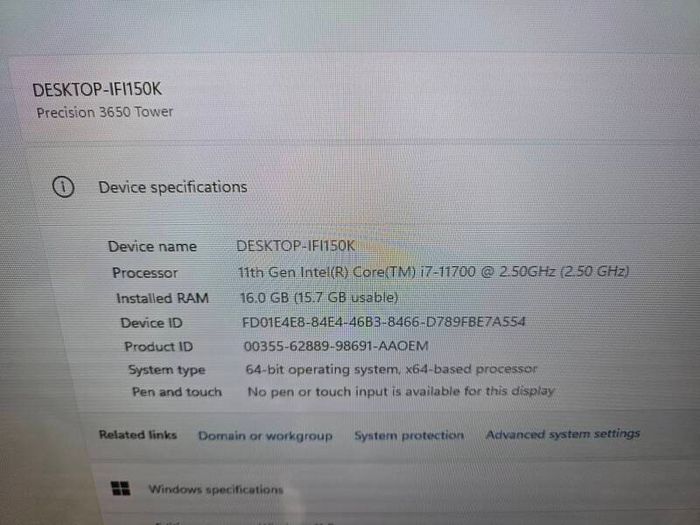 Dell Precision 3650