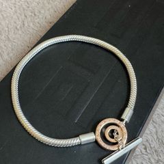 Pandora silver+14k rose gold plated bracelet
