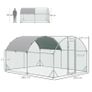 Walk In Chicken Run Galvanised Chicken Coop Hen Poultry House Cage Rabbit Hutch Pet Playpen Garden with Water-Resist Cover, 2.8 x 3.8 x 2m Image 2