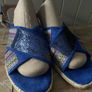 Espadrille sandals Geox blue suede sequin boho style new size 6 Image 6