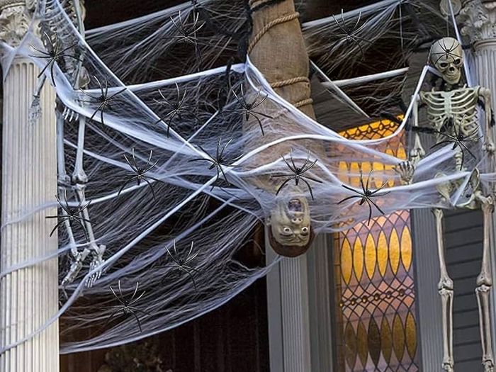 Halloween Spider Web Decoration, 100g Stretchable Cobwebs with 30 Realistic Fake Spiders - Perfect for Indoor/Outdoor, Garden, Garage & Haunted House Parties - Create a Chilling Atmosphere