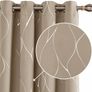 Blackout Curtains, Thermal Insulated Curtains, Wave Line Foil Printed Ring Top Curtains (MULTIPLE SIZES/COLOURS) Image 10