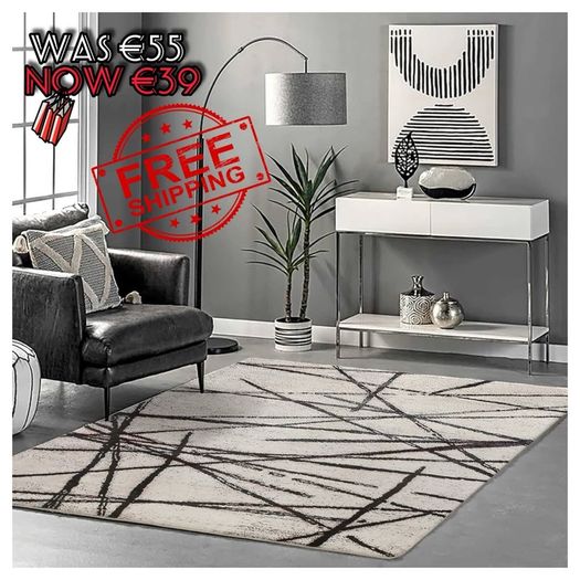 MULTIPLE SIZES AVAILABLE | Living Room Large Modern Soft Area Rugs Modern Simple Style Short Pile Beige pattern Carpet for Living Room Bedroom(80 x 120 cm, Beige)