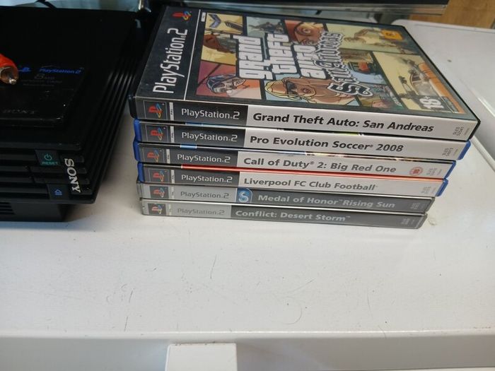 ps2 console + games