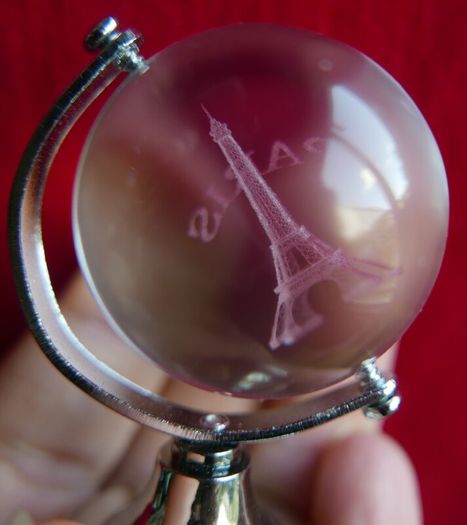 3d Laser Engraved Crystal Sphere with a Sandblasted
