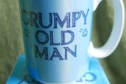 Grumpy Old Man Coffee Mug, Ceramic Cartoon Design , Perfect for Morning Caffeine Boost, Funny Gift for Grandpa