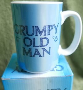 Grumpy Old Man Coffee Mug, Ceramic Cartoon Design , Perfect for Morning Caffeine Boost, Funny Gift for Grandpa