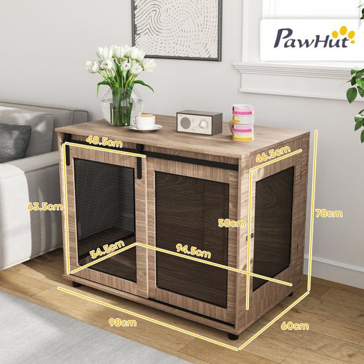 PawHut Dog Crate Furniture with Sliding Door