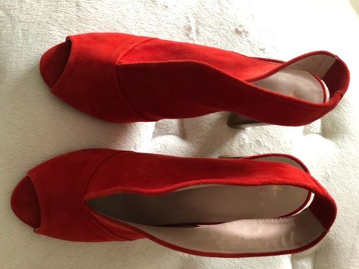 Cara Peep toe suede sandals