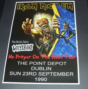 Iron Maiden concert poster The Point Depot Dublin 1990 A3 Size repro