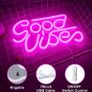 Good Vibes Neon Signs (13" X 7"), Cisteen Led Neon Light Signs with Acrylic Board, Goodvibes Neon Word Light Wall Decor Powered by USB for Bedroom, Makeup Room, Game Room,Bar,Wedding,Party (FREE POSTAGE) Image 4