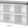_Shoe Rack with 6 Compartments and 3 Adjustable Shelves Shoe Cupboard Hallway Living Room Easy Assembly Space Saving White Image 4