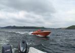 Sharp 19 with Yamaha F150 and trailer