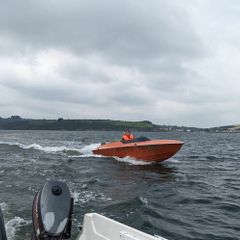 Sharp 19 with Yamaha F150 and trailer