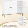 Sideboard, Storage Cabinet, Kitchen Cabinet 3 Doors, Adjustable Shelves Image 7