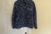 Patagonia Men's Large Fleece Blue and White Patten