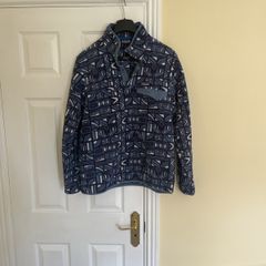 Patagonia Men's Large Fleece Blue and White Patten