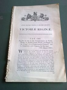Lough Corrib Improvement Company Victorian Act 1850 Galway Ireland Irish