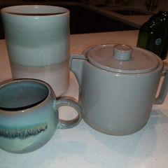 Considered by Helen James Hand Glazed Stoneware Teapot , Stoneware Vase and Mug ( 3 items )