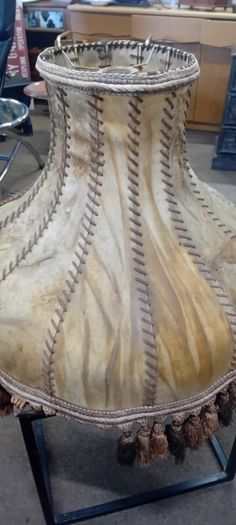 Large Vintage Cow Hide Lampshade