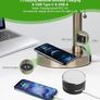 Bankers Office Desk Lamp, Vintage Green Glass Table Lamp with Brass Base, Classic Retro Light with Wireless Charging&USB Port Image 2