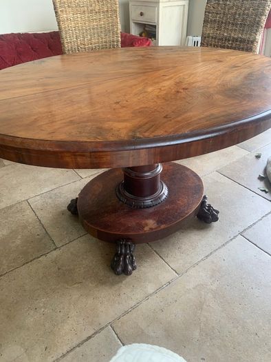 Antique oval dining or display table