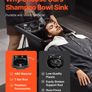 Shampoo Bowl, ABS Plastic Shampoo Sink for Salons and Home, Easy to Clean and Install Salon Shampoo Bowls for Hair Stylists, Shampoo Sink for Spa Center, Barbershop and Beauty Salon Use, Black Image 2