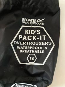 waterproof overpants age 5-6 w bag