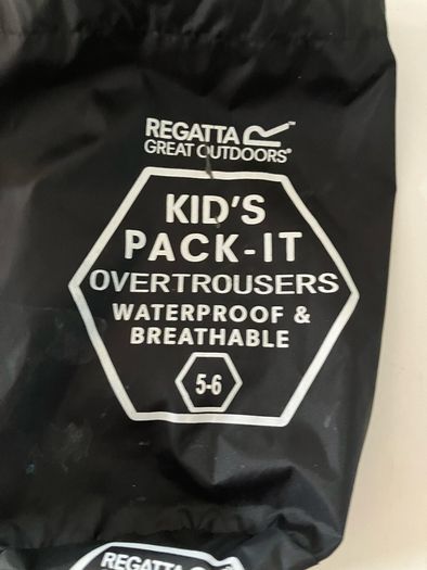 waterproof overpants age 5-6 w bag