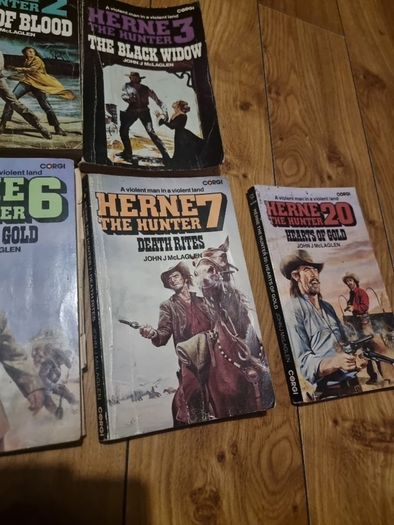 Herne the Hunter. 1980's Corgi Western books. Job lot of seven books