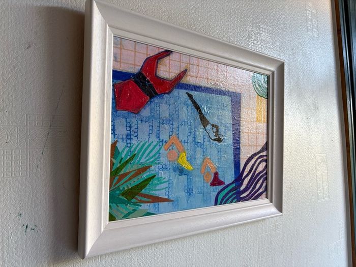 Original Art Swim Art Swimmer Pool Abstract Art Contemporary Irish Art