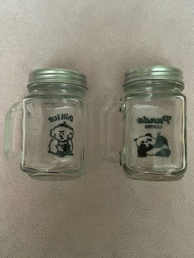 mini mason glass style glasses NEW