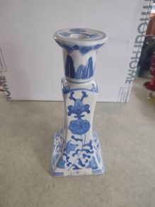 Vintage Blue and White Delft Candlestick
