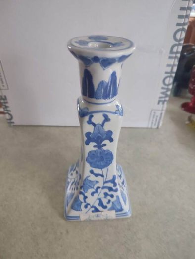 Vintage Blue and White Delft Candlestick
