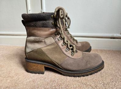 Khaki ankle boots
