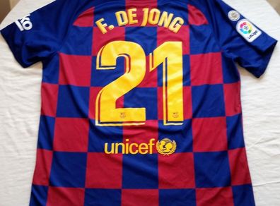 2019/20 FC Barcelona #21 Frenkie De Jong Nike Home Jersey Size XL Adults