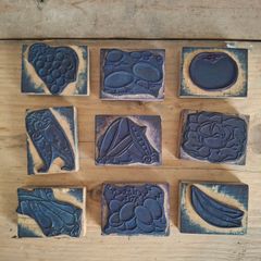 1960s French Fruit & Veg Printing Blocks
