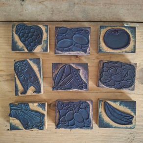 1960s French Fruit & Veg Printing Blocks