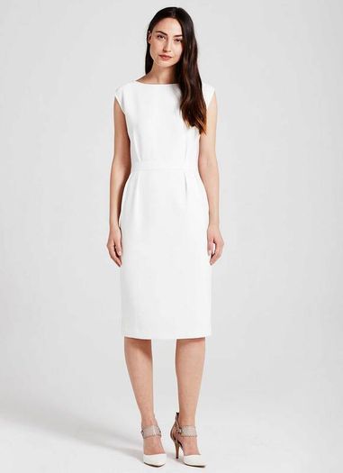 Mint Velvet Ivory wrap penicil dress size 8