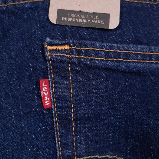Levi's Dark Wash Indigo Navy Blue 511 Slim Straight Leg Jeans W42/L34