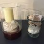 Large Glass Candle Holders, Storm Lanterns  with rustic Storage Basket Image 5