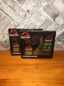 Jurassic Park A5 Notebook Socks Official Merchandise Gift Set Boxed