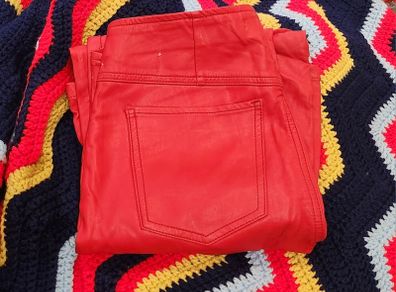 Free People Red Vegan Leather Flares