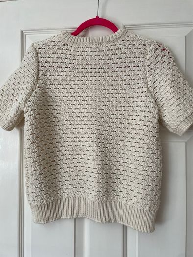 Cream Second Female Short Sleeve Knit Top-Size S
